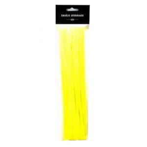 Druciki kreatywne Galeria Hobby 30cm Chenille Żółte Neon, 25szt
